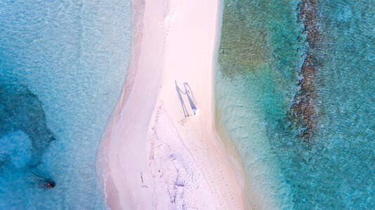 Aerial View of the Sandy Beach in the Maldives photo