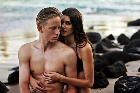 Young Sexy Couple on Beach photo