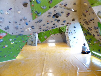 Colorful color climbing wall photo