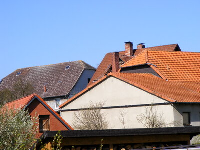 Variety of German tiled roofs photo