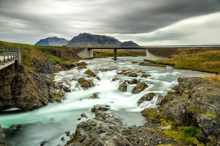 Beautiful scenic landscape with rapids photo