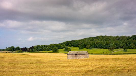 House and farm landscape photo