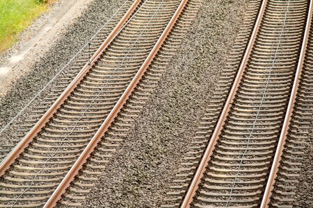 Railway railroad track railroad ties photo
