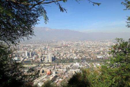 View from San Cristóbal Hill, Santiago, Chile photo