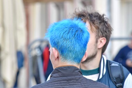 Blue hair hairstyle photo