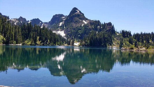 Beautiful lake mountains photo