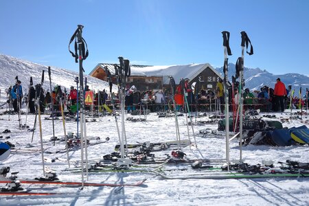 Ski poles ski winter photo