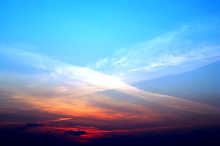 Evening sky sunset clouds photo