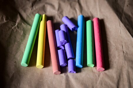 Colored chalks photo