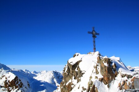 Summit cross sky blue photo
