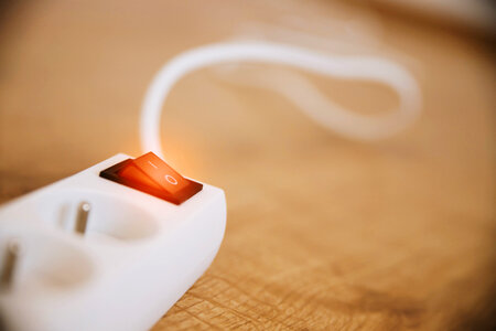 Power strip with electrical sockets photo