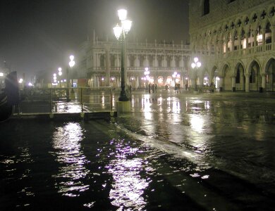 Venice at night under the rain. Italy photo