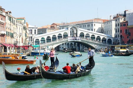Venice canale grande gondolas photo