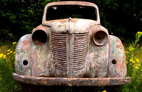 Abandoned antique automobile