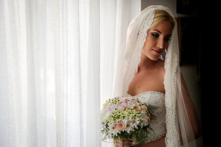 Blonde gorgeous wedding dress