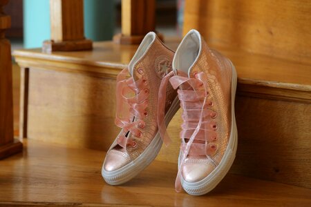 Pink sneakers comfortable photo