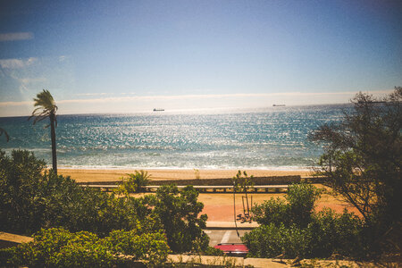 Overlooking Beach at Sunset photo