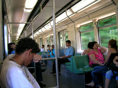 Tired People inside the Belo Horizonte Metro photo