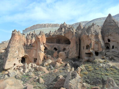 Rock formations at Zelve, Cappadocia, Turkey photo