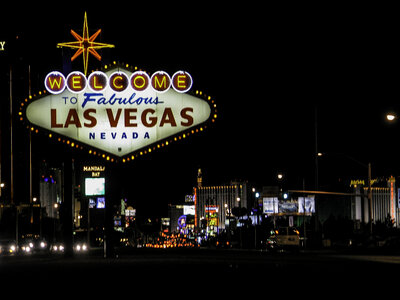 Las Vegas Sign at Night, Nevada photo