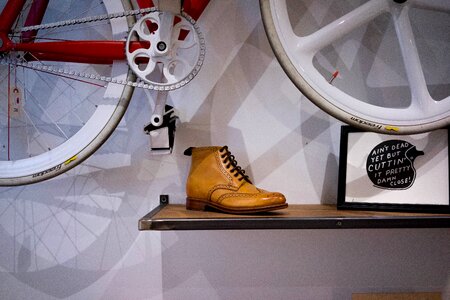 Hanging road bike shoe