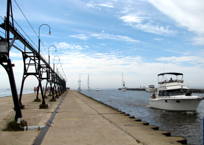 Pier to the lighthouse in South Haven, MI
