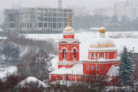 cathedral in blizzard photo