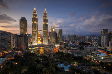Cityscape and Skyline with skyscrapers in Kuala Lumpur, Malaysia