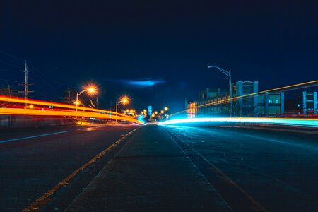 Asphalt buildings city photo