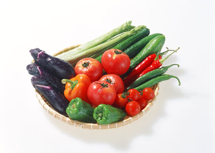 Fresh vegetables in a basket photo