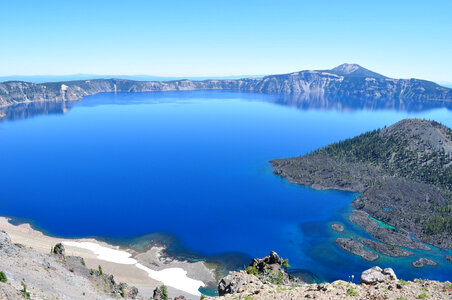 Grand overlook of Crater lake National Park, Oregon photo