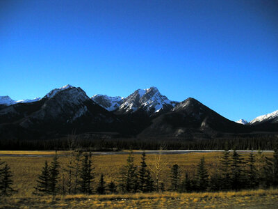 Mountain landscape in Jasper National Park, Alberta, Canada photo