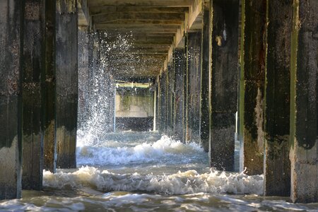 Waves nature pillars