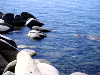 Rocky beach boulders riprap photo