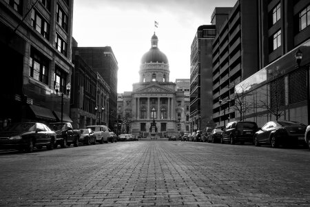 Capital Building  and Cityscape in Indianapolis, Indiana