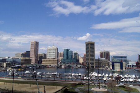 Landscape of Baltimore Inner Harbor photo