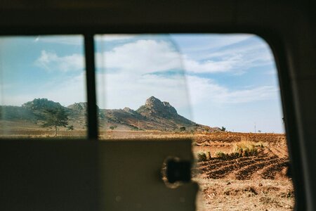 Window car mountain photo