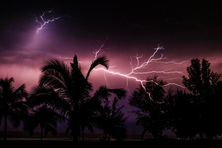 Night lightning rain photo