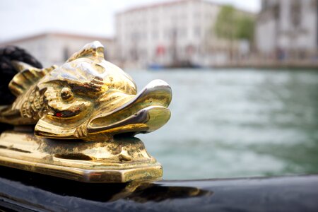 Gold Statue Venice Sea photo