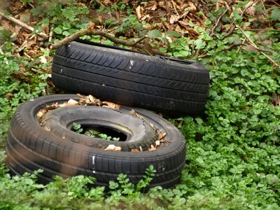 Rubber garbage pollution