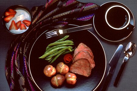 Green beans coffee silverware