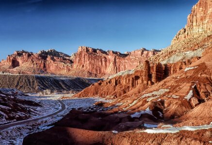 Winter snow mountains photo