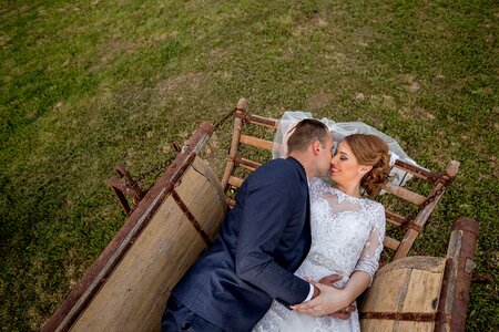 Groom bride newlyweds photo