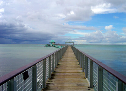 Tourist pier and tower on Guam walkway photo