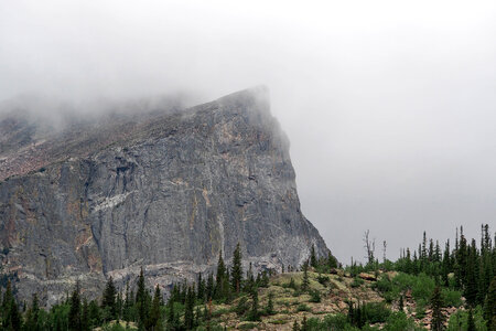 Rock Cliff in the Fog on Colorado photo