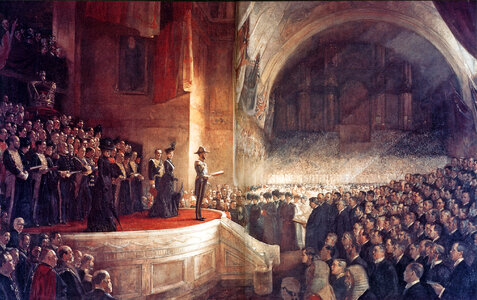 Opening of the first Parliament of Australia in Melbourne, Victoria in 1901