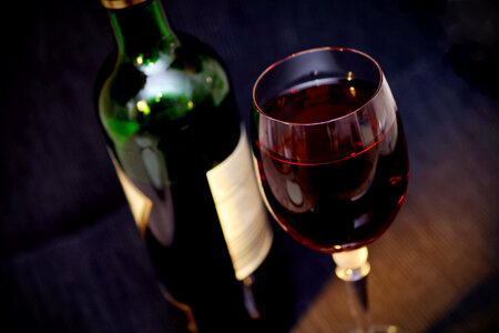 Wine Bottle & Glass photo