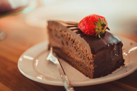 Chocolate Cake Strawberry Fruit photo