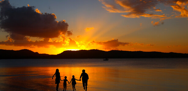 Family Vacation at Sunset
