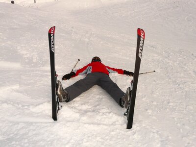 Ski snow exhausted